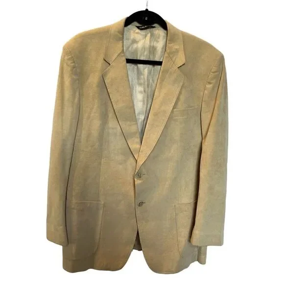 Halston Halsuede Men's Sport Jacket Camel Colored Size 40R